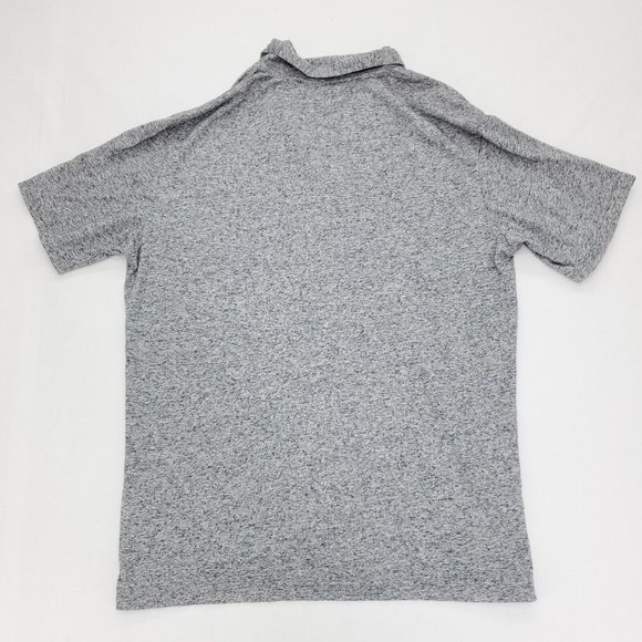 One Bay Away Polo Shirt Men Large Heathered Gray Premium Goods Poly Linen - Picture 5 of 6